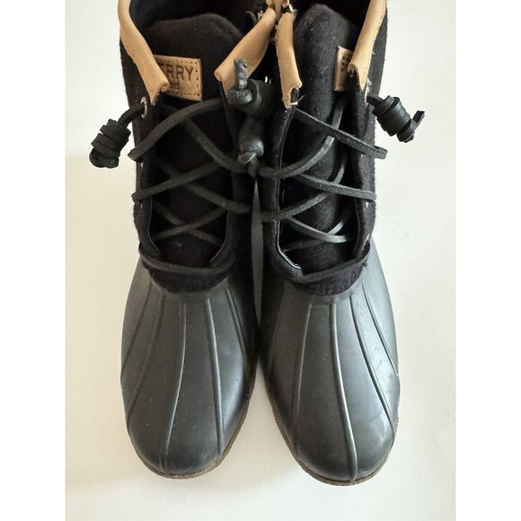 Sperry Women's Saltwater Wool Rain boot Nylon Duck Boot - Black size 7.5 NEW - Picture 4 of 7